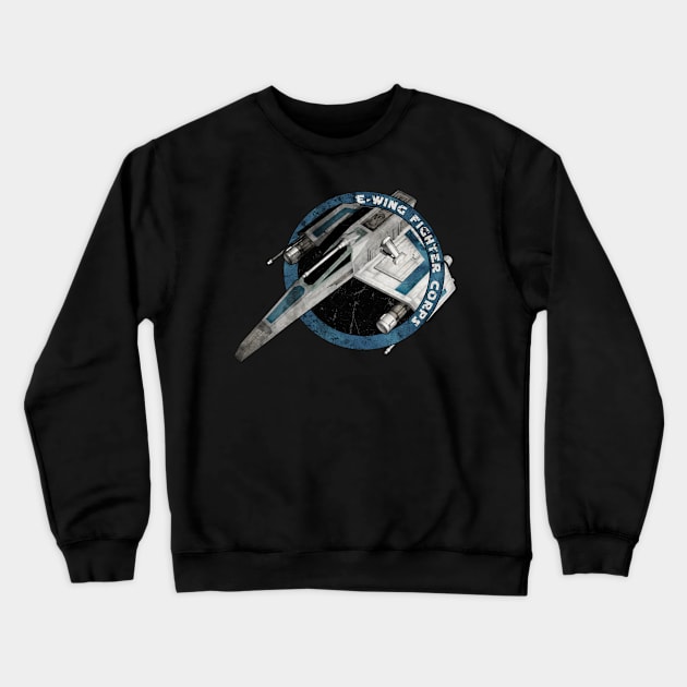 E - WING FIGHTER CORPS BLUE ONE Crewneck Sweatshirt by mamahkian